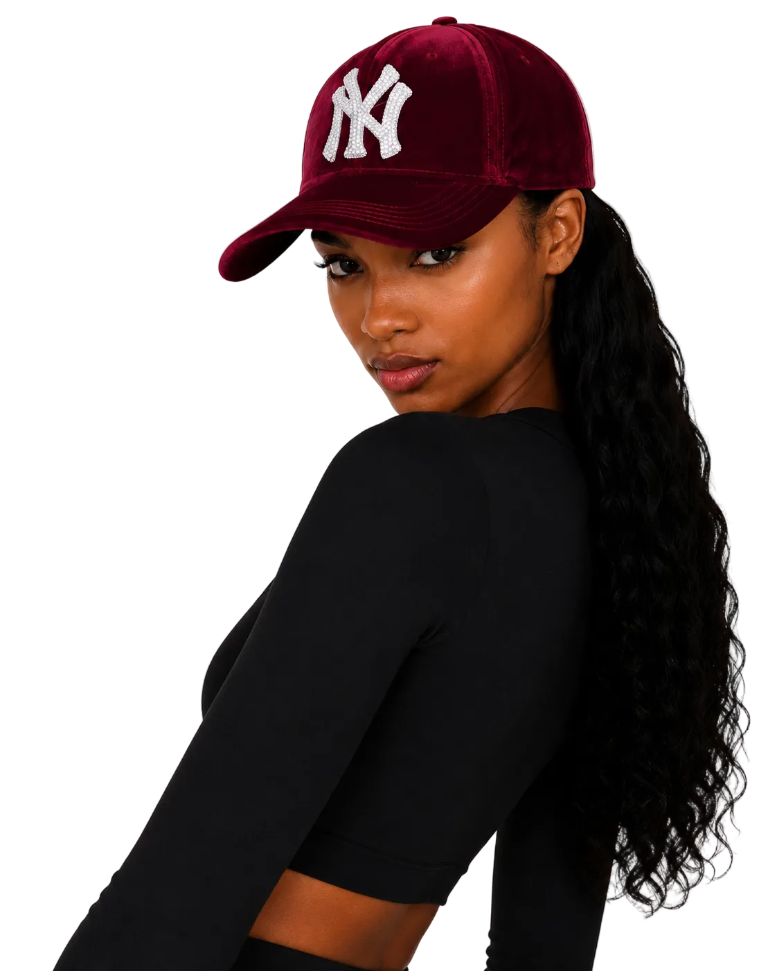 Burgandy NY Diamond Hat