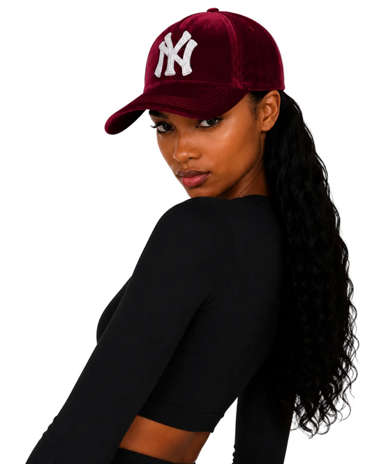 Burgandy NY Diamond Hat