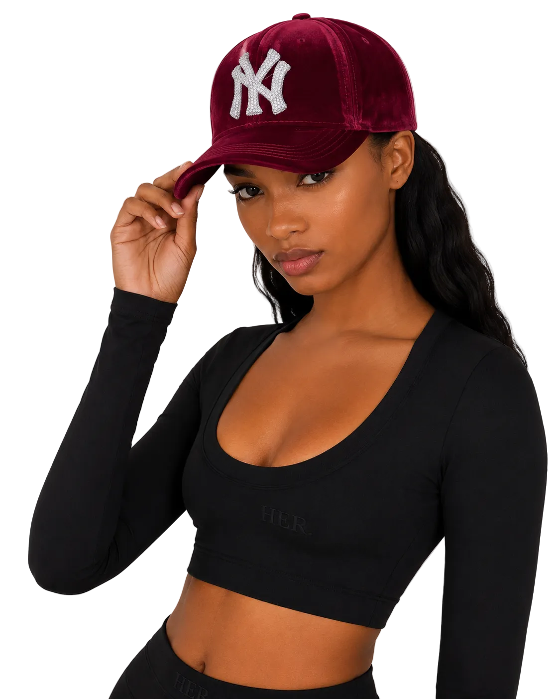 Burgandy NY Diamond Hat